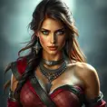 Alluring full body portrait of a beautiful Kassandra in Assassin Creed style, 8k, Highly Detailed, Intricate, Photo Realistic, Sharp Focus, Volumetric Lighting, Fantasy, Elegant