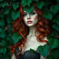 An alluring portrait of a beautiful red headed Poison Ivy, Intricate, Full Body, Photo Realistic