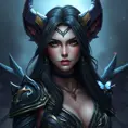 Alluring matte portrait of a beautiful Vex from League of Legends in the style of Stefan Kostic, 8k, High Definition, Highly Detailed, Intricate, Half Body, Realistic, Sharp Focus, Fantasy, Elegant