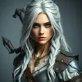 Alluring full body portrait of a beautiful Ciri from the Witcher 3 in white, 8k, Highly Detailed, Intricate, Photo Realistic, Sharp Focus, Volumetric Lighting, Fantasy, Elegant