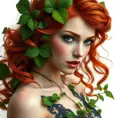 An alluring portrait of a beautiful red headed Poison Ivy, Intricate, Full Body, Photo Realistic