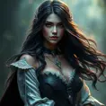 Alluring full body portrait of a beautiful Yennefer in Witcher 3 style as a mage, 8k, Highly Detailed, Intricate, Photo Realistic, Sharp Focus, Volumetric Lighting, Fantasy, Elegant