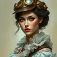 Steampunk portrait of Jennifer Connelly, Highly Detailed, Intricate, Artstation, Beautiful, Digital Painting, Sharp Focus, Concept Art, Elegant