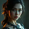 Alluring matte portrait of a beautiful Seraphine, 8k, Highly Detailed, Intricate, Half Body, Realistic, Sharp Focus, Volumetric Lighting, Fantasy, Elegant by Stanley Artgerm Lau, WLOP