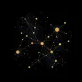 minimalist, elegant, discreet, abstract, enigmatic, sophisticated, modern, mysterious and perfect painting of constellations in black gold and silver, Digital Illustration