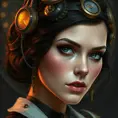 Steampunk portrait of Eva Green, Highly Detailed, Intricate, Artstation, Beautiful, Digital Painting, Sharp Focus, Concept Art, Elegant