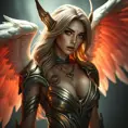 Alluring portrait of a beautiful winged Kayle from League of Legends, 8k, Highly Detailed, Half Body, Photo Realistic, Sharp Focus, Octane Render, Unreal Engine, Volumetric Lighting, Fantasy by Stanley Artgerm Lau, Alphonse Mucha, WLOP