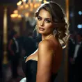 A portrait of stunningly beautiful model at a gala ball in an elegant evening dress, Half Body, Photo Realistic, Glamour Shot