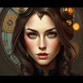 Steampunk portrait of Nina Dobrev, Highly Detailed, Intricate, Artstation, Beautiful, Digital Painting, Sharp Focus, Concept Art, Elegant