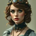 Steampunk portrait of Emma Watson, Highly Detailed, Intricate, Artstation, Beautiful, Digital Painting, Sharp Focus, Concept Art, Elegant