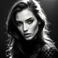 Alluring black and white portrait of a beautiful Irina Shayk, 8k, Highly Detailed, Intricate, Half Body, Realistic, Sharp Focus, Volumetric Lighting, Fantasy, Elegant by Stanley Artgerm Lau