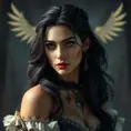 Alluring full body portrait of a beautiful Yennefer in Witcher 3 style, 8k, Highly Detailed, Intricate, Photo Realistic, Sharp Focus, Volumetric Lighting, Fantasy, Elegant