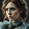 Steampunk portrait of Emma Watson, Highly Detailed, Intricate, Artstation, Beautiful, Digital Painting, Sharp Focus, Concept Art, Elegant