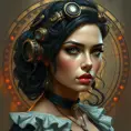 Steampunk portrait of Morena Baccarin, Highly Detailed, Intricate, Artstation, Beautiful, Digital Painting, Sharp Focus, Concept Art, Elegant