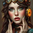 Steampunk portrait of Lana Del Rey, Highly Detailed, Intricate, Artstation, Beautiful, Digital Painting, Sharp Focus, Concept Art, Elegant