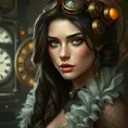 Steampunk portrait of Nina Dobrev, Highly Detailed, Intricate, Artstation, Beautiful, Digital Painting, Sharp Focus, Concept Art, Elegant