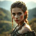 Alluring highly detailed matte portrait of a beautiful Aloy in the hills in the style of Stefan Kostic, 8k, High Definition, Highly Detailed, Intricate, Half Body, Realistic, Sharp Focus, Fantasy, Elegant