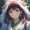 portrait of princess mononoke, 4k, 4k resolution, 8k, Hyper Detailed, Anime by Stanley Artgerm Lau