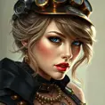 Steampunk portrait of Taylor Swift, Highly Detailed, Intricate, Artstation, Beautiful, Digital Painting, Sharp Focus, Concept Art, Elegant