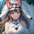 portrait of princess mononoke, 4k, 4k resolution, 8k, Hyper Detailed, Anime by Stanley Artgerm Lau