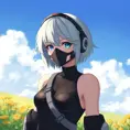 Anime portrait of 2B from Nier Automata, Artstation by Studio Ghibli