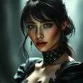 Alluring matte portrait of the beautiful Cassandra Cain in black, 8k, Highly Detailed, Intricate, Realistic, Sharp Focus, Volumetric Lighting, Fantasy, Elegant by Stanley Artgerm Lau, Alphonse Mucha, WLOP, Stefan Kostic