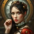 Steampunk portrait of Famke Janssen, Highly Detailed, Intricate, Artstation, Beautiful, Digital Painting, Sharp Focus, Concept Art, Elegant