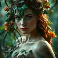 Alluring matte portrait of Poison Ivy in the style of Stefan Kostic, 8k, Highly Detailed, Intricate, Half Body, Matte Painting, Realistic, Sharp Focus, Fantasy by Greg Rutkowski