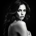 Alluring black and white portrait of a beautiful Irina Shayk, 8k, Highly Detailed, Intricate, Half Body, Realistic, Sharp Focus, Volumetric Lighting, Fantasy, Elegant by Stanley Artgerm Lau