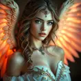 Alluring matte portrait of a beautiful Kassandra with wings, 8k, Highly Detailed, Intricate, Half Body, Realistic, Sharp Focus, Volumetric Lighting, Fantasy, Elegant by Stanley Artgerm Lau, Alphonse Mucha, WLOP