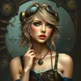 Steampunk portrait of Taylor Swift, Highly Detailed, Intricate, Artstation, Beautiful, Digital Painting, Sharp Focus, Concept Art, Elegant