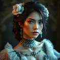 Alluring matte portrait of a beautiful Seraphine, 8k, Highly Detailed, Intricate, Half Body, Realistic, Sharp Focus, Volumetric Lighting, Fantasy, Elegant by Stanley Artgerm Lau, WLOP