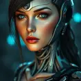 Alluring highly detailed matte portrait of a beautiful Cortana cyborg in the style of Stefan Kostic, 8k, High Definition, Highly Detailed, Intricate, Half Body, Realistic, Sharp Focus, Fantasy, Elegant