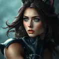 Alluring matte portrait of a beautiful Kitty Pryde from Xmen in the style of Stefan Kostic, 8k, Highly Detailed, Intricate, Half Body, Realistic, Sharp Focus, Volumetric Lighting, Fantasy, Elegant by Stanley Artgerm Lau