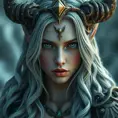 Alluring matte portrait of the beautiful norse goddess Hel in the style of Stefan Kostic, 8k, Highly Detailed, Intricate, Realistic, Sharp Focus, Volumetric Lighting, Fantasy, Elegant by Stanley Artgerm Lau, Alphonse Mucha, WLOP