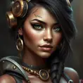 Steampunk portrait of Nidalee, Highly Detailed, Beautiful, Photo Realistic, Sharp Focus, Elegant