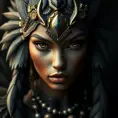 Matte portrait of the beautiful Nidalee with feathers, Highly Detailed, Intricate, Realistic, Sharp Focus, Volumetric Lighting, Fantasy, Elegant