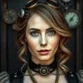 Steampunk portrait of Emily Blunt, Highly Detailed, Beautiful, Photo Realistic, Sharp Focus, Elegant