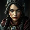 Steampunk portrait of Kassandra from Assassin Creed, Highly Detailed, Beautiful, Photo Realistic, Sharp Focus, Elegant