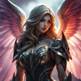 Alluring portrait of a beautiful winged Kayle from League of Legends, 8k, Highly Detailed, Half Body, Photo Realistic, Sharp Focus, Octane Render, Unreal Engine, Volumetric Lighting, Fantasy by Stanley Artgerm Lau, Alphonse Mucha, WLOP