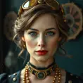 Steampunk portrait of Emily Blunt, Highly Detailed, Beautiful, Photo Realistic, Sharp Focus, Elegant