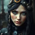 Steampunk portrait of Yennefer, Highly Detailed, Beautiful, Photo Realistic, Sharp Focus, Elegant