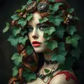 Steampunk portrait of Poison Ivy, Highly Detailed, Beautiful, Photo Realistic, Sharp Focus, Elegant