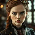 Steampunk portrait of Emma Watson, Highly Detailed, Beautiful, Photo Realistic, Sharp Focus, Elegant