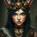 Steampunk portrait of Princess Mononoke, Highly Detailed, Beautiful, Photo Realistic, Sharp Focus, Elegant