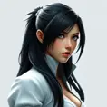 Matte portrait of Tifa Lockhart from final fantasy in white, Highly Detailed, Half Body, Beautiful, Sharp Focus, Elegant by Stanley Artgerm Lau