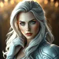 Alluring matte portrait of a beautiful Emma Frost: from Xmen in the style of Stefan Kostic, 8k, Highly Detailed, Intricate, Half Body, Realistic, Sharp Focus, Volumetric Lighting, Fantasy, Elegant by Stanley Artgerm Lau, Greg Rutkowski