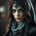 Steampunk portrait of Kassandra from Assassin Creed, Highly Detailed, Beautiful, Photo Realistic, Sharp Focus, Elegant