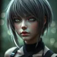 Alluring matte portrait of a beautiful ashen haired 2B from Nier Automata in the style of Stefan Kostic in black, Highly Detailed, Full Body, Bokeh effect, Photo Realistic, Sharp Focus by WLOP