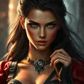 Alluring portrait of a beautiful Rogue from Xmen in the style of Stefan Kostic, 8k, Highly Detailed, Intricate, Half Body, Realistic, Sharp Focus, Volumetric Lighting, Fantasy, Elegant